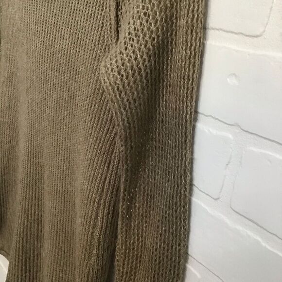 Kenar Hoodie Crochet Knit Sweater Tan Medium Beige Neutral Tone - Picture 5 of 13